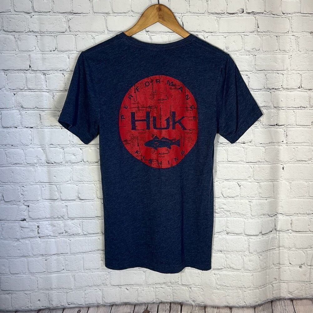 Huk‎ Fishing Blue Short Sleeve T-Shirt size  S Small